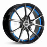Aro 17x7.5" 8x100/108 ET40 CB73.1 Negro Maquinado con Detalle Azul