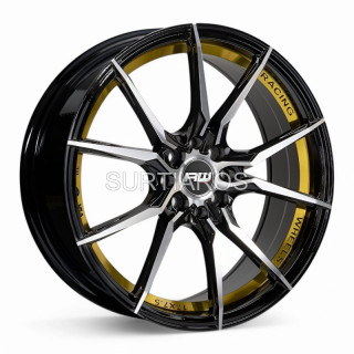 Aro 17x7.5" 8x100/108 ET40 CB73.1 Negro Maquinado con Detalle Dorado