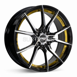 Aro 17x7.5" 8x100/108 ET40 CB73.1 Negro Maquinado con Detalle Dorado