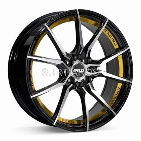 Aro 17x7.5" 8x100/108 ET40 CB73.1 Negro Maquinado con Detalle Dorado