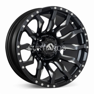 Aro 17x9" 6x139.7 ET0 CB110.1 Negro Mate Fresado