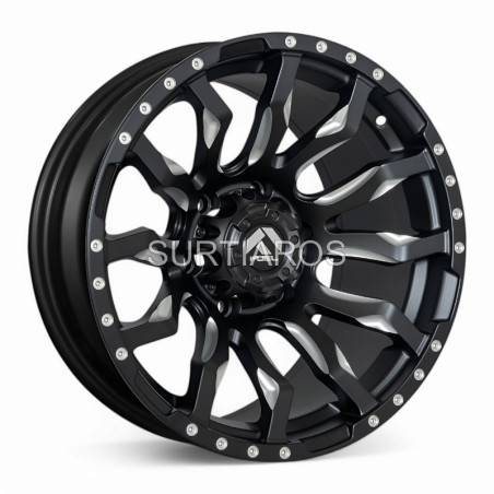 Aro 17x9" 6x139.7 ET0 CB110.1 Negro Mate Fresado