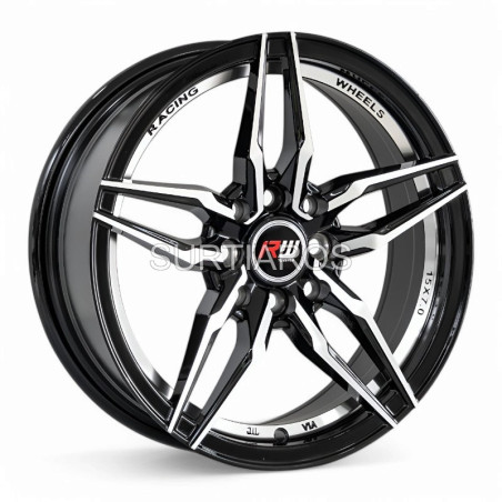 Aro 15x7" 8x100/114.3 ET38 CB73.1 Negro Maquinado con Detalle Pulido