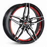 Aro 16x7" 8x100/114.3 ET38 CB73.1 Negro Maquinado con Detalle Rojo