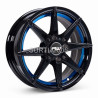 Aro 14x6" 8x100/114.3 ET30 CB73.1 Negro con Detalle Azul