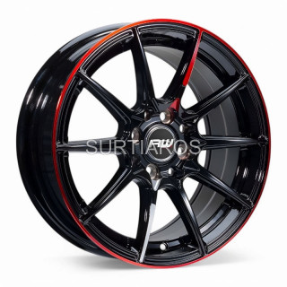 Aro 15x7" 8x100/114.3 ET35 CB73.1 Negro con Línea Roja