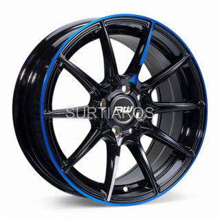 Aro 15x7" 8x100/114.3 ET35 CB73.1 Negro con Línea Azul
