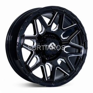 Aro 17x9" 6x139.7 ET-12 CB106.1 Negro Fresado