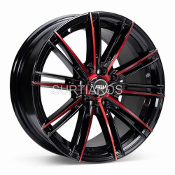 Aro 16x7.5" 8x100/114.3 ET33 CB73.1 Negro con Detalle Rojo