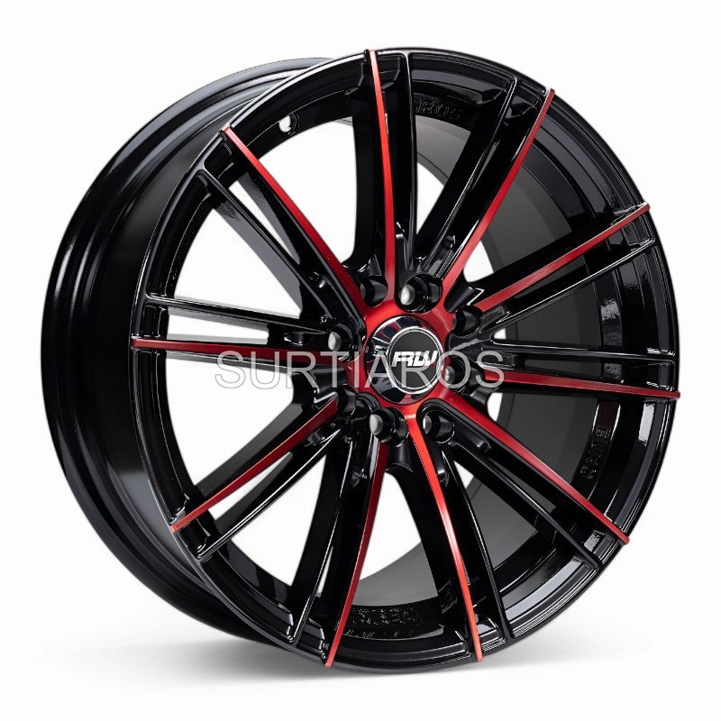 Aro 16x7.5" 8x100/114.3 ET33 CB73.1 Negro con Detalle Rojo