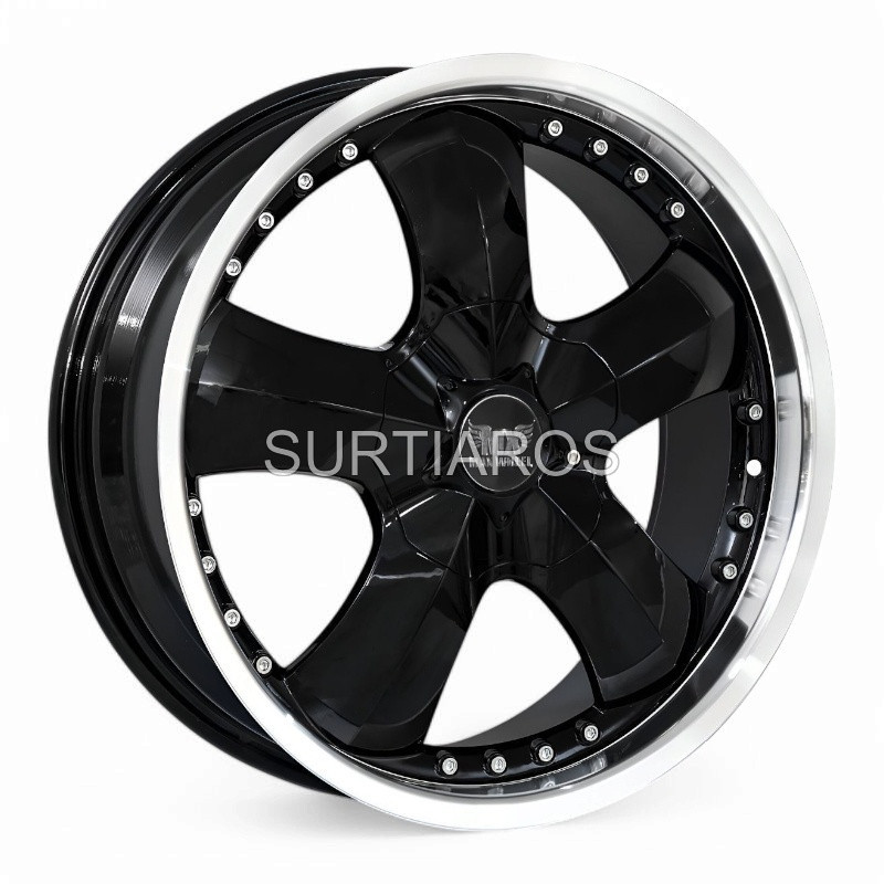 Aro 20x8.5" 6x139.7 ET15 CB110 Negro con Labio Pulido