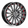 Aro 15x6.5" 8x100/114.3 ET35 CB73.1 Negro Maquinado con Detalle Rojo
