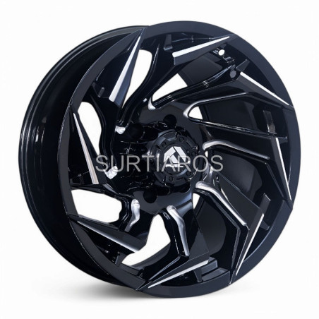 Aro 18x9" 6x139.7 ET-15 CB106.1 Negro Fresado