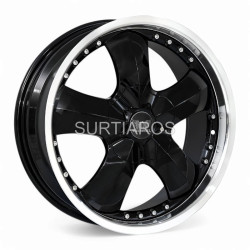 Aro 20x8.5" 5x114.3 ET15 CB73 Negro con Labio Pulido
