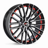 Aro 17x7.5" 8x100/108 ET24 CB73.1 Negro Maquinado con Detalle Rojo
