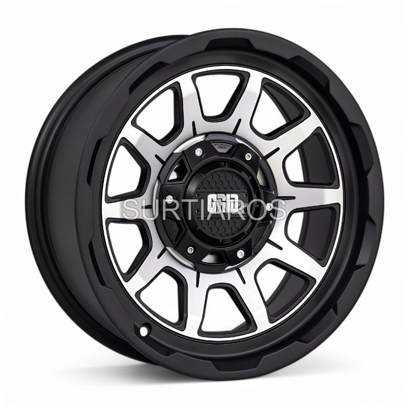 Aro 16x8.5" 6x139.7 ET0 CB110.5 Negro Mate Maquinado