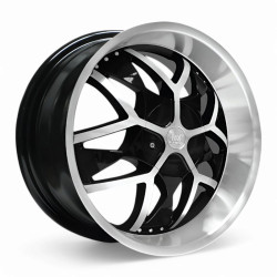 Aro 20x8.5" 12x135/139.7 ET15 CB110 Negro Maquinado con Labio Pulido