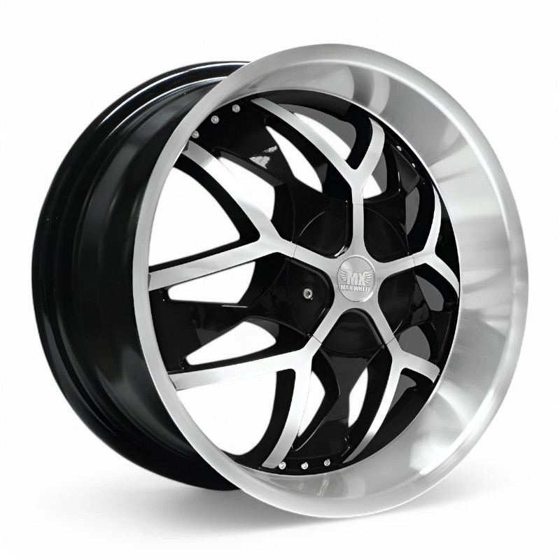 Aro 20x8.5" 12x135/139.7 ET15 CB110 Negro Maquinado con Labio Pulido