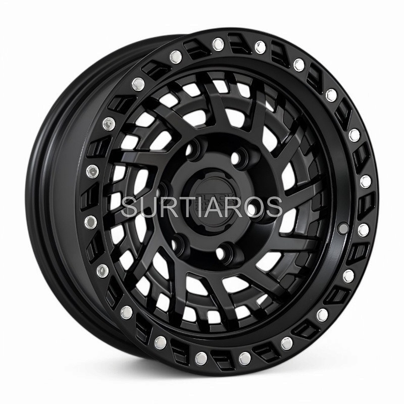 Aro 15x8" 6x139.7 ET0 CB110.5 Negro Mate con Remaches