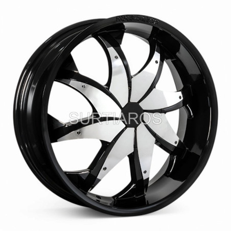 Aro 20x7.5" 12x135/139.7 ET40 CB110 Negro con Aspas Cromadas