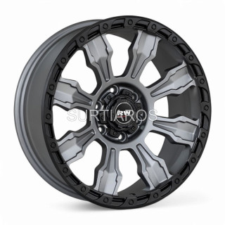 Aro 20x9" 6x139.7 ET20 CB110.5 Negro Mate con Aro Gris