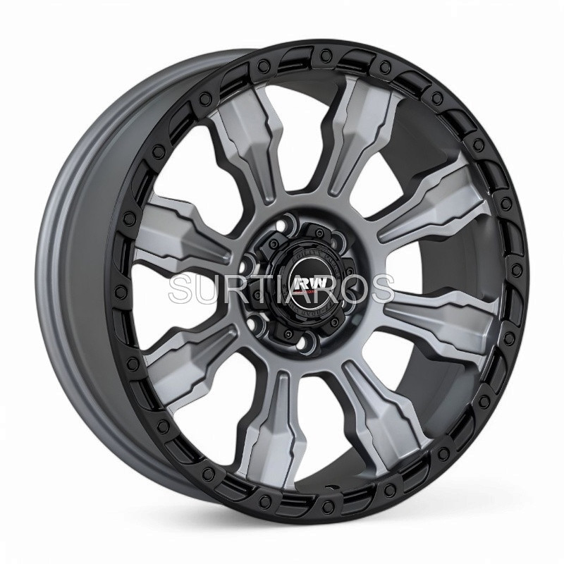 Aro 20x9" 6x139.7 ET20 CB110.5 Negro Mate con Aro Gris