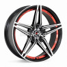 Aro 17x7.5" 8x100/108 ET25 CB73.1 Negro Maquinado con Detalle Rojo