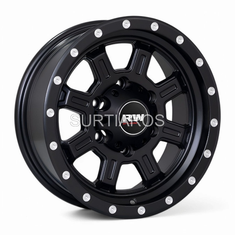 Aro 15x8.5" 6x139.7 ET20 CB110.5 Negro Mate con Puntos Fresados