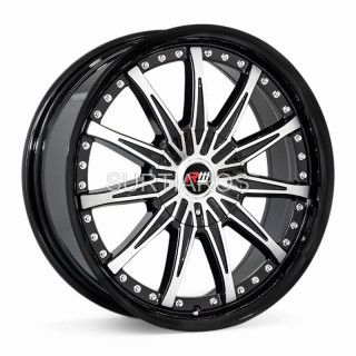 Aro 18x8" 10x100/114.3 ET35 CB73.1 Negro Maquinado con Remaches