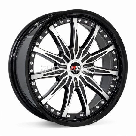 Aro 18x8" 10x100/114.3 ET35 CB73.1 Negro Maquinado con Remaches