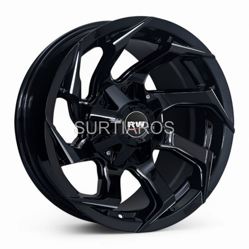 Aro 16x8" 6x139.7 ET0 CB110.1 Negro Fresado