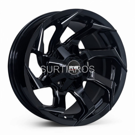 Aro 16x8" 6x139.7 ET0 CB110.1 Negro Fresado