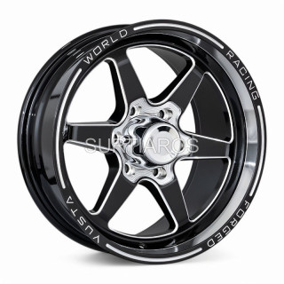 Aro 18x9.5" 6x139.7 ET25 CB106 Negro Brillante con Ventanas Fresadas