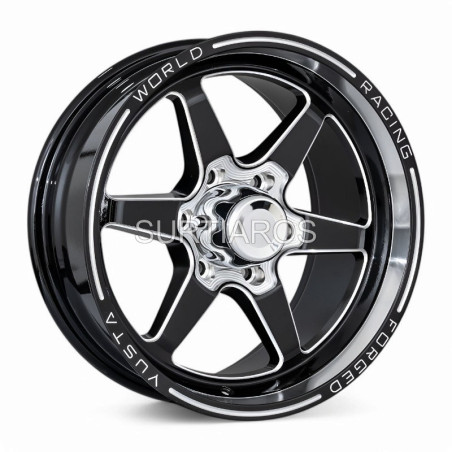 Aro 18x9.5" 6x139.7 ET25 CB106 Negro Brillante con Ventanas Fresadas