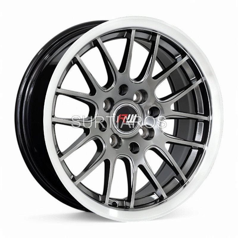 Aro 14x7" 8x100/114.3 ET20 CB73.1 Hiper Negro con Labio Pulido