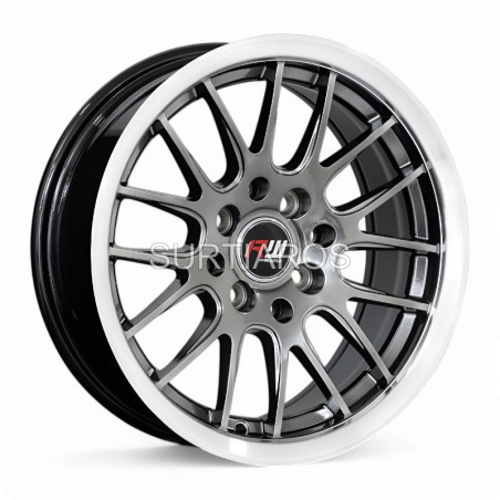 Aro 14x7" 8x100/114.3 ET20 CB73.1 Hiper Negro con Labio Pulido