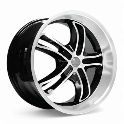 Aro 20x8.5" 12x135/139.7 ET15 CB110 Negro Maquinado con Labio Pulido