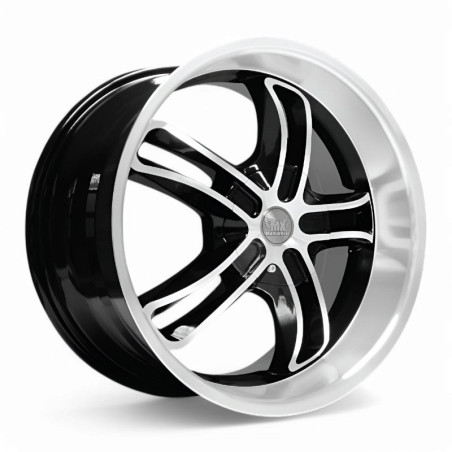 Aro 20x8.5" 12x135/139.7 ET15 CB110 Negro Maquinado con Labio Pulido