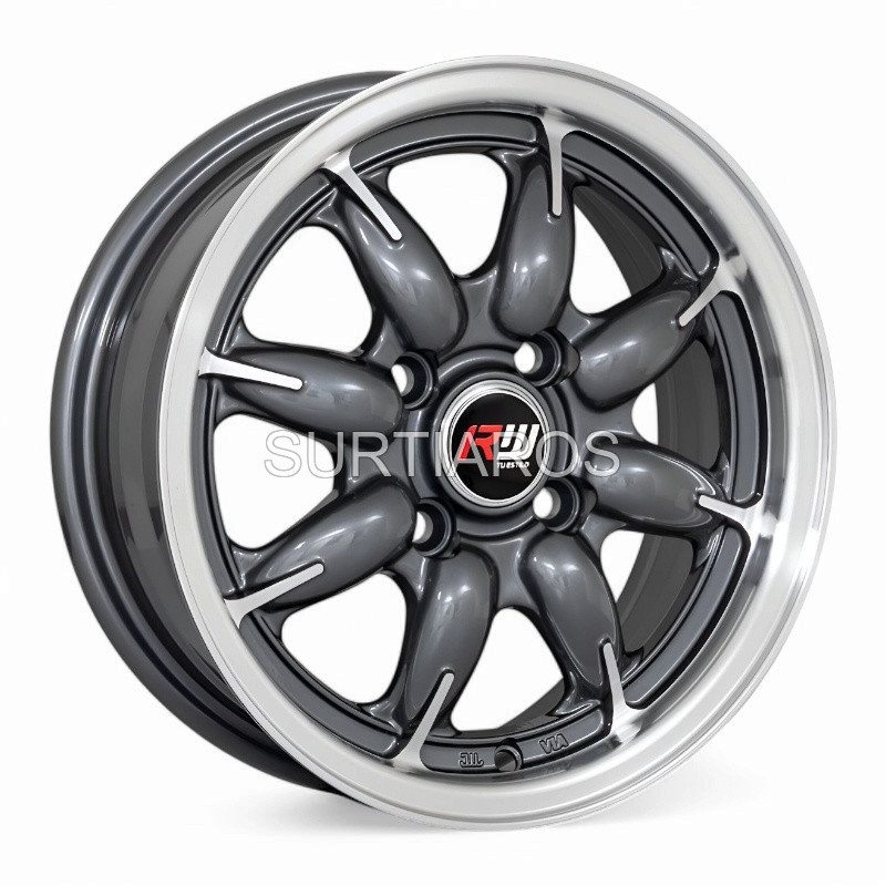 Aro 13x5.5" 4x100 ET35 CB73.1 Gris Maquinado con Labio Pulido