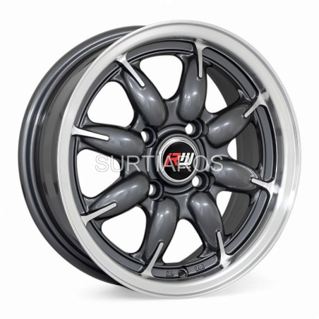 Aro 13x5.5" 4x100 ET35 CB73.1 Gris Maquinado con Labio Pulido