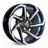 Aro 14x7" 8x100/114.3 ET0 CB73.1 Negro Maquinado con Detalle Azul