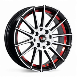 Aro 15x7" 8x100/114.3 ET35 CB73.1 Negro Maquinado con Detalle Rojo