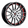 Aro 15x7" 8x100/114.3 ET35 CB73.1 Negro Maquinado con Detalle Rojo
