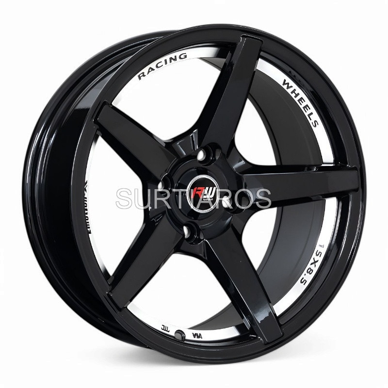 Aro 15x8.5" 4x100 ET15 CB73.1 Negro con Detalle Pulido