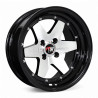 Aro 15x8" 4x100 ET10 CB73.1 Negro Maquinado con Labio Negro