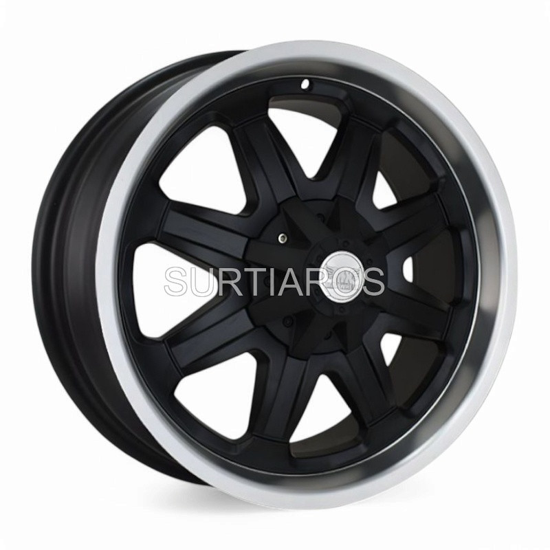 Aro 20x8" 12x135/139.7 ET15 CB110 Negro Mate con Labio Pulido