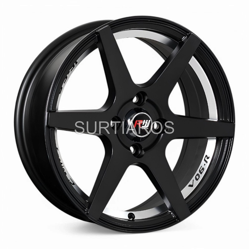 Aro 15x6.5" 4x100 ET35 CB73.1 Negro Mate con Detalle