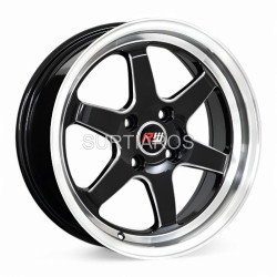 Aro 15x7" 4x100 ET35 CB73.1 Negro Maquinado con Labio Pulido