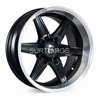 Aro 18x10" 6x139.7 ET15 CB110.5 Negro Mate con Labio Pulido