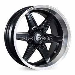 Aro 18x10" 6x139.7 ET15 CB110.5 Negro Mate con Labio Pulido
